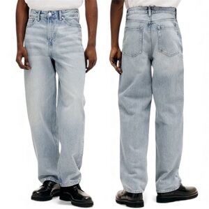 H&M Houston Loose Ample Straight Light Wash Denim